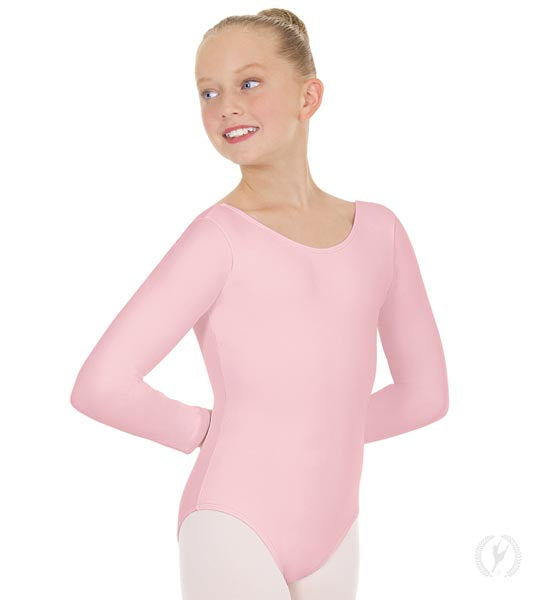 Eurotard Girls Cotton Lycra® Long Sleeve Leotard 10408 Pink