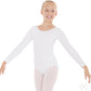 Eurotard Girls Cotton Lycra® Long Sleeve Leotard 10408 White