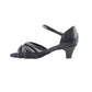Very Fine 6027 2.5" Black Leather & Black Mesh Ballroom Shoes