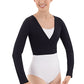 Eurotard 10523C Girls Long Sleeve Cotton Lycra® Ballet Wrap Sweater Black