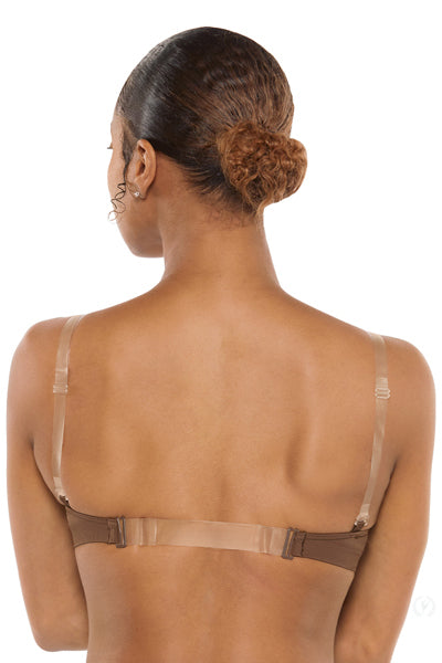 Eurotard 95624 Womens Seamless Padded Wide Band Bra by EuroSkins Mocha Back