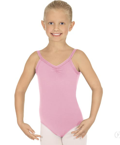 Eurotard 44527C Girls Microfiber Pinch Front Camisole Leotard Pink