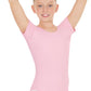 Eurotard 44475C Girls Microfiber Short Sleeve Leotard Pink
