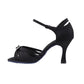 Very Fine SERA1154 2.5" Black Satin Ballroom Shoes
