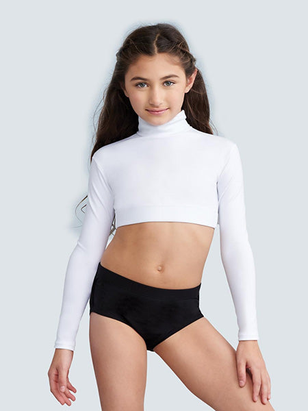 Turtleneck long sleeve crop top clearance
