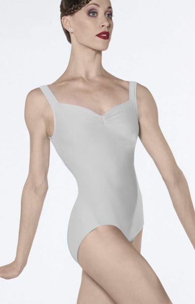 Wear Moi Fasutine Pinch Front Adult Leotard Light Grey