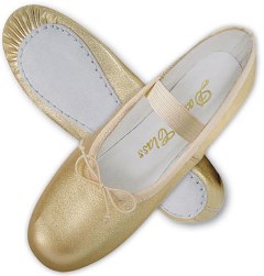 Metallic Silver/Gold Soft Leather Ballet Shoe - Dance Class B702 - Adult Shoe