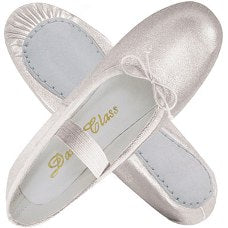 Metallic Silver/Gold Soft Leather Ballet Shoe - Dance Class B702 - Adult Shoe