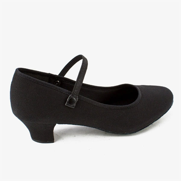So Danca RO02 Canvas 1.5" Heel Royal Character Shoe Black color