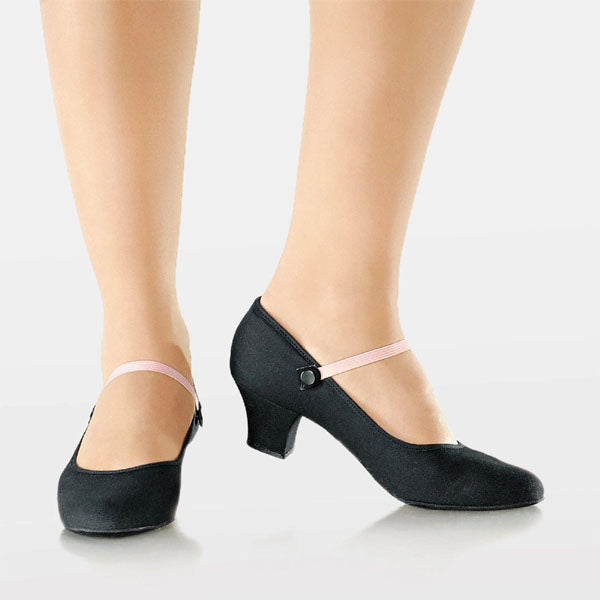 So Danca RO02 Canvas 1.5" Heel Royal Character Shoe Black color