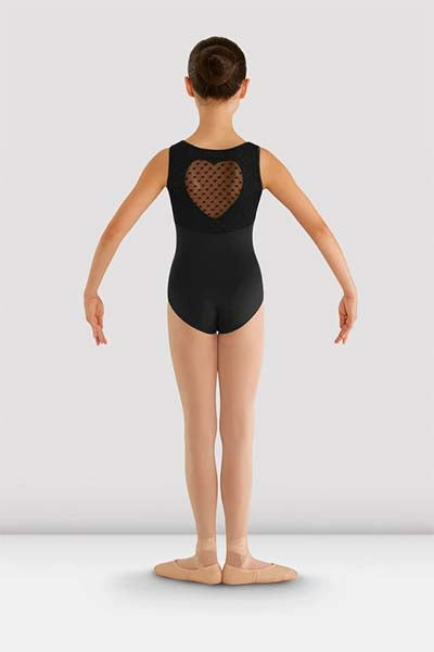 CL7905 Girls Miame Heart Mesh Leotard Black back side