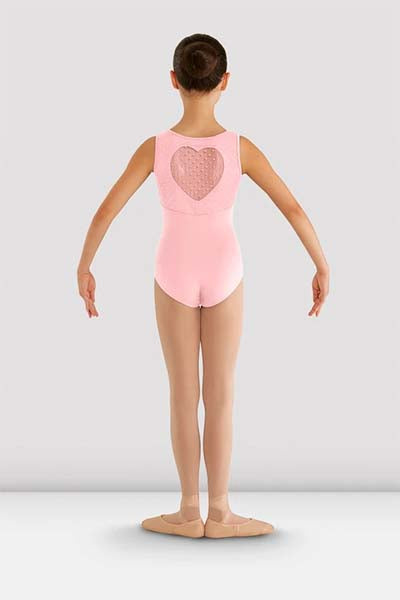 CL7905 Girls Miame Heart Mesh Leotard Pink back side