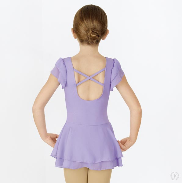 Eurotard Girls Ruffle Sleeve Dance Dress 0206 Lilac