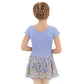 Eurotard 04467 Girls Flirty Floral Short Sleeve Dance Dress W/Removable Flower Pin Light Blue