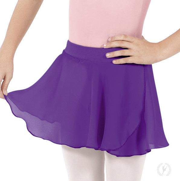 Eurotard 10127 Child Mock Wrap Chiffon Pull-On Skirt Purple