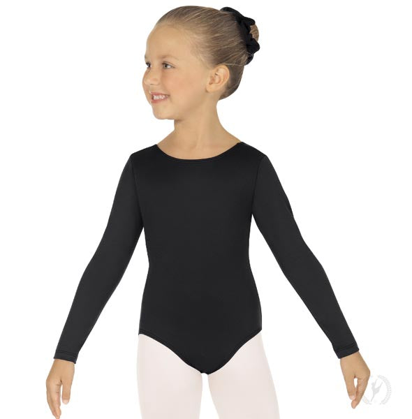 Eurotard Girls Cotton Lycra® Long Sleeve Leotard 10408 Black