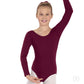 Eurotard Girls Cotton Lycra® Long Sleeve Leotard 10408 Burgundy