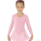 Eurotard Girls Cotton Lycra® Long Sleeve Dance Dress 10465 Pink