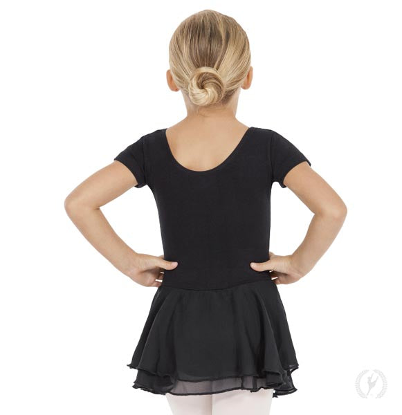 Eurotard Girls Cotton Lycra® Short Sleeve Dance Dress 10467 Black