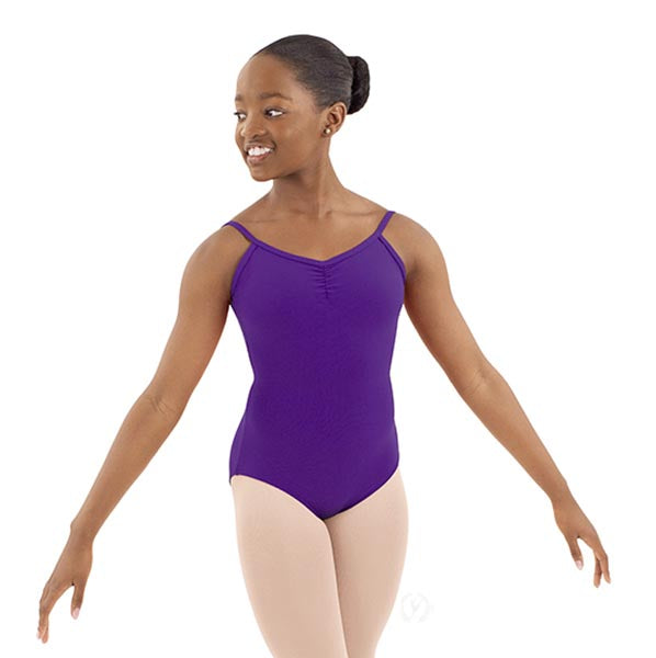 Eurotard Girls Cotton Lycra® Pinch Front Camisole Leotard 10527C Purple