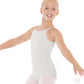 Eurotard Girls Cotton Lycra® Adjustable Strap Camisole Leotard 10819C White