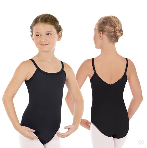 Eurotard Girls Cotton Lycra® Adjustable Strap Camisole Leotard 10819C Black