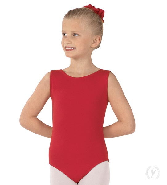 Eurotard 1089 Girls Cotton Lycra® Tank Leotard Red