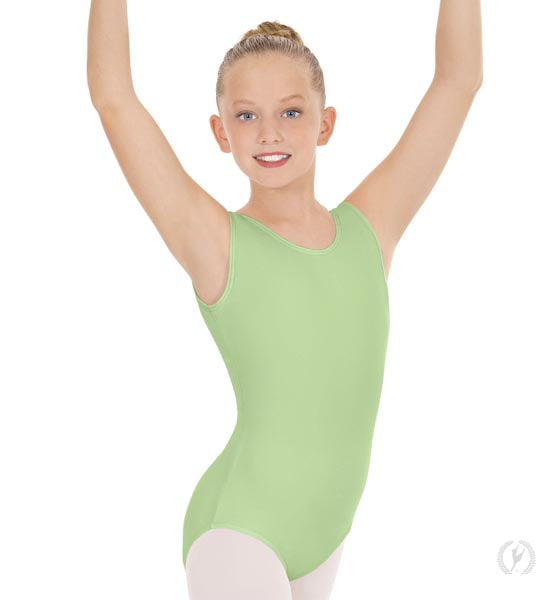 Eurotard 1089 Girls Cotton Lycra® Tank Leotard Seafoam