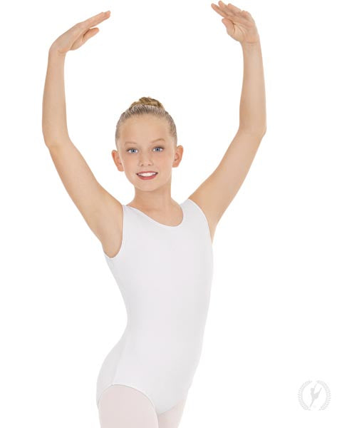 Eurotard 1089 Girls Cotton Lycra® Tank Leotard White