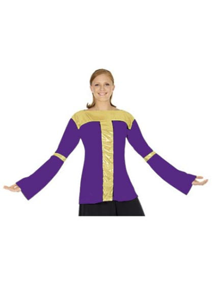 Eurotard 14815 Adult Unisex Polyester/Metallic Cross Top with Flare Sleeves - CLEARANCE