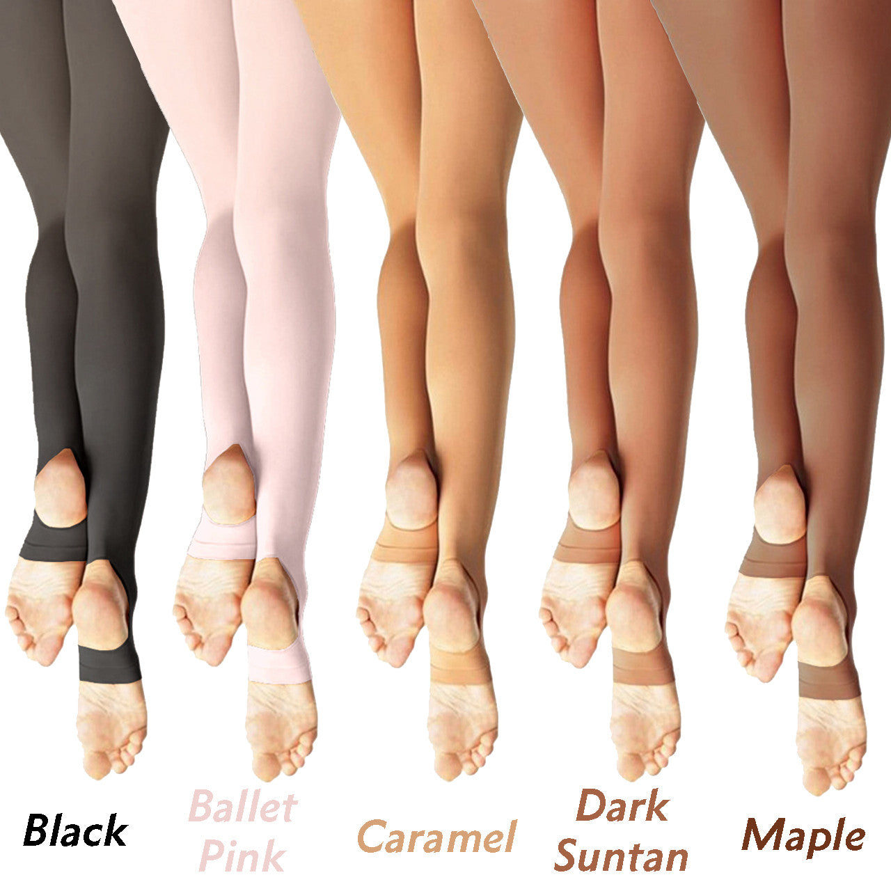 Capzio Capezio Hold and Stretch Footless Tights - Black