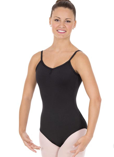 Eurotard 44527M Womens Microfiber Pinch Front Camisole Leotard ​ Black