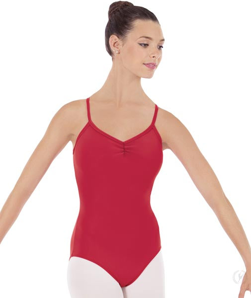 Eurotard 44527M Womens Microfiber Pinch Front Camisole Leotard ​ Red