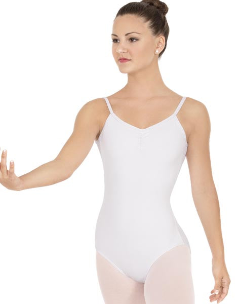 Eurotard 44527M Womens Microfiber Pinch Front Camisole Leotard ​ White