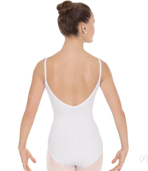 Eurotard 44527M Womens Microfiber Pinch Front Camisole Leotard ​ White