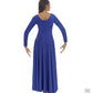 Eurotard 63867 Joyful Praise Asymmetrical Dress - CLEARANCE Royal/Lime
