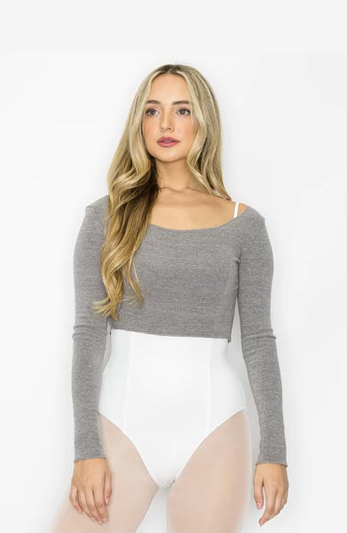 Aluvie Chloe Cropped Warm Up Top Grey