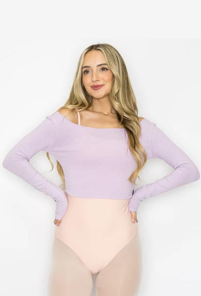 Aluvie Chloe Cropped Warm Up Top Lavender