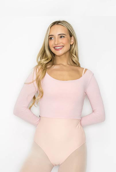 Aluvie Chloe Cropped Warm Up Top Soft Pink