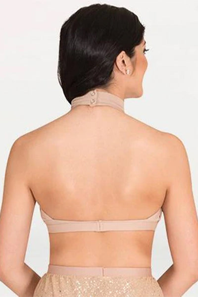 Body Wrappers TW600 Performance Sheer Twinkle Mesh Halter Bra Top Nude Back