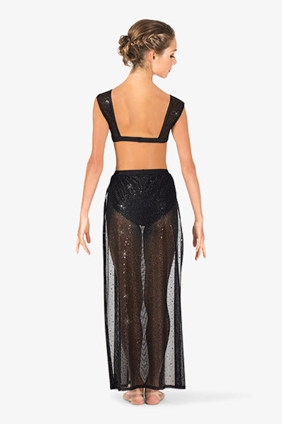 Body Wrappers TW601 Performance Twinkle Mesh Tank Bra Top Black