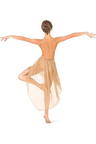 Body Wrappers TW615 Twinkle Mesh High - Low Tank Dress Nude