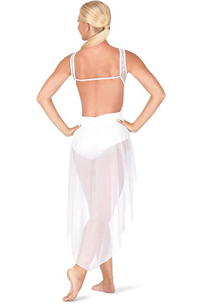 Body Wrappers TW615 Twinkle Mesh High - Low Tank Dress White