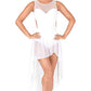 Body Wrappers TW615 Twinkle Mesh High - Low Tank Dress White