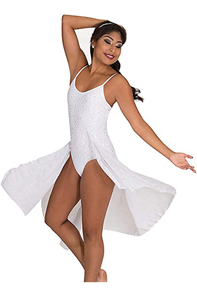 Body Wrappers TW618 Camisole V-Front Low Back Dance Dress White