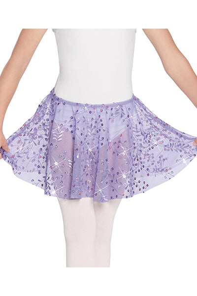 Eurotard 05283 Girls Enchanted Dreams Sequin Mesh Pull On Skirt Lilac