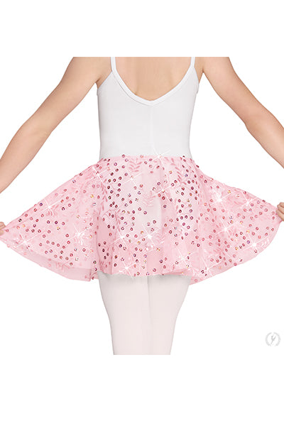 Eurotard 05283 Girls Enchanted Dreams Sequin Mesh Pull On Skirt Pink