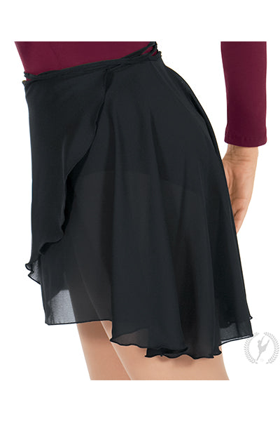 Eurotard 10126 Womens High Low Chiffon Wrap Skirt Black