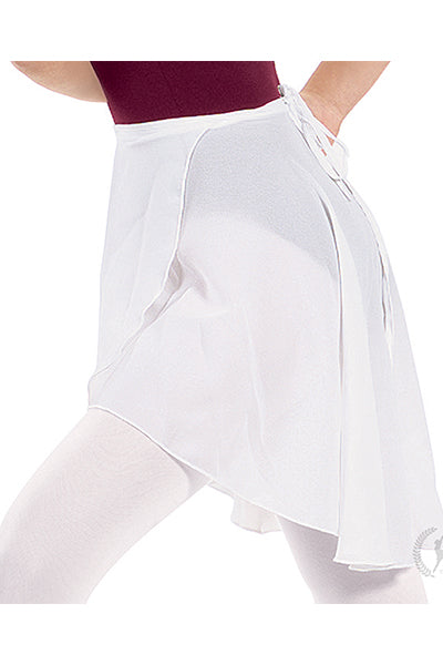 Eurotard 10126 Womens High Low Chiffon Wrap Skirt White