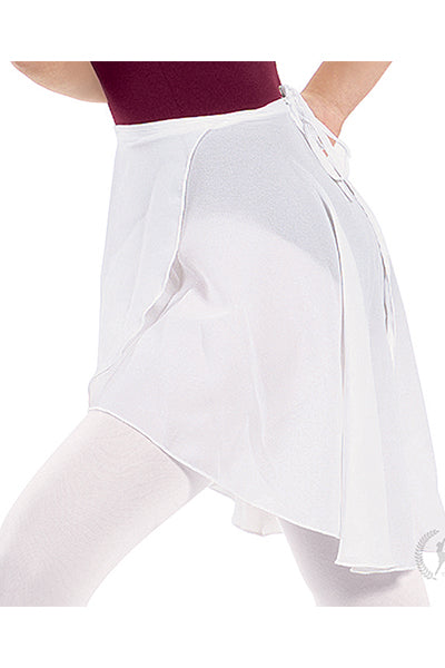 Eurotard 10126P Womens Plus Size High Low Chiffon Wrap Skirt White